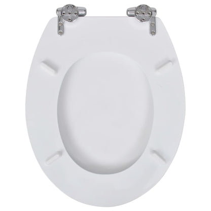 Sedile Wc Mdf Coperchio Chiusura Ammortizzata Semplice Bianco