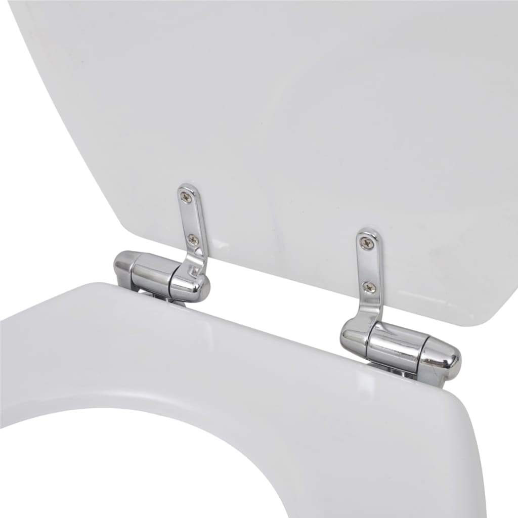 Sedile Wc Mdf Coperchio Chiusura Ammortizzata Semplice Bianco