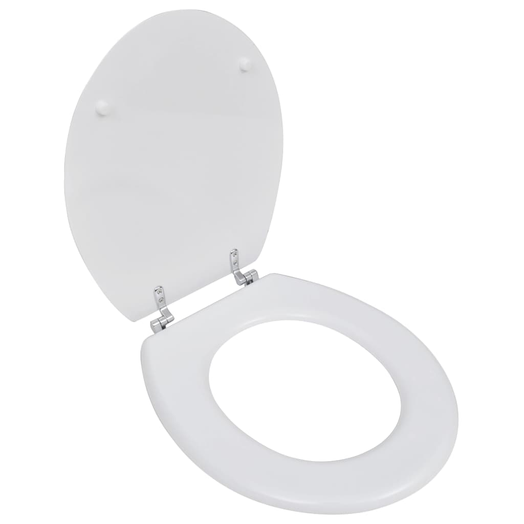 Sedile Wc Mdf Coperchio Chiusura Ammortizzata Semplice Bianco