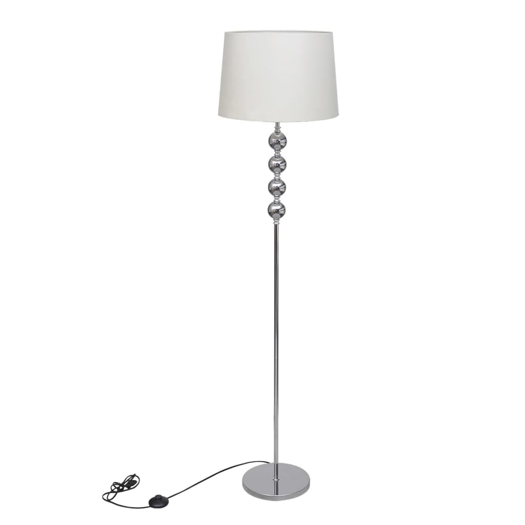 Lampada Da Pavimento Supporto Alto Decorazione A 4 Sfere Bianca