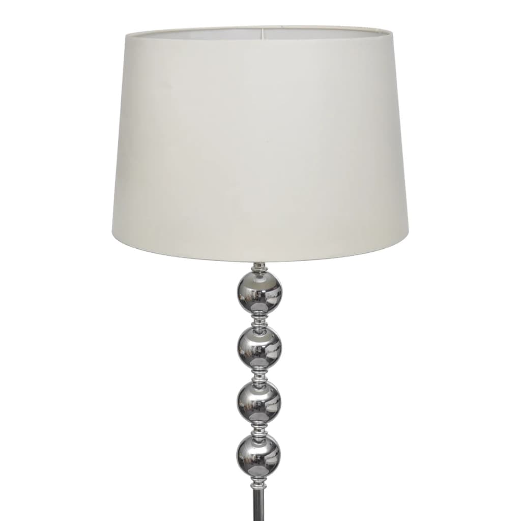 Lampada Da Pavimento Supporto Alto Decorazione A 4 Sfere Bianca