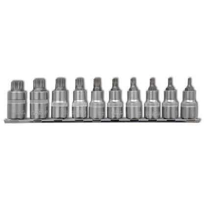 Set Di Bussole A 12 Punte 10 Pz Su Striscia Verde