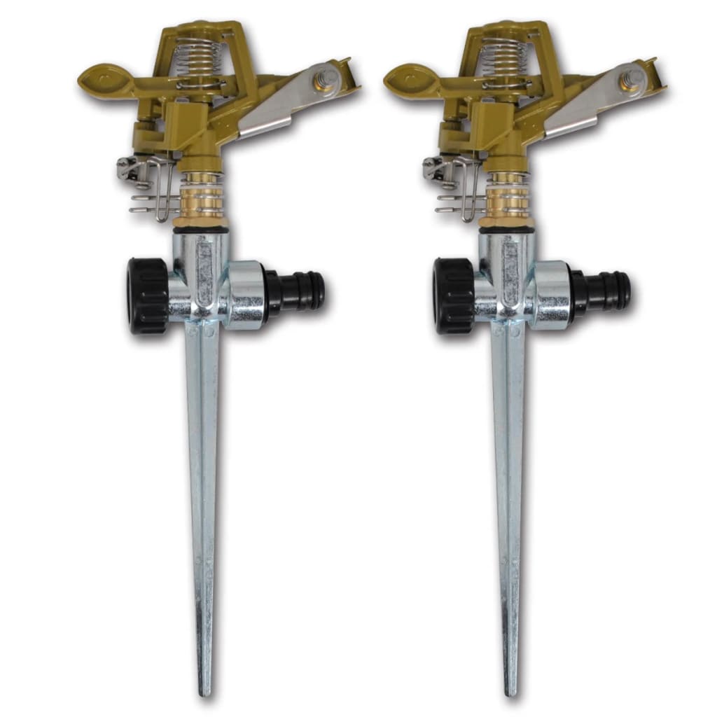 Set 2 Pz Spruzzatore Giardino Innaffiatura Con Picchetto Metallo Zinco