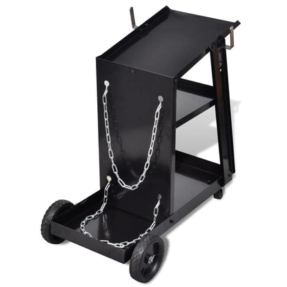 Carrello Di Saldatura Nero Con 3 Ripiani Per Officine