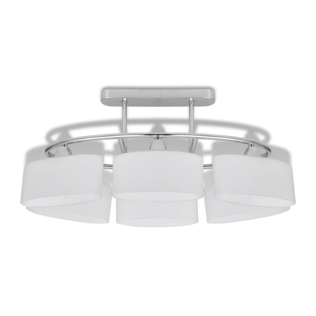 Lampada Da Soffitto Paralume Ellissoidale Vetro 6 Lampadine E14