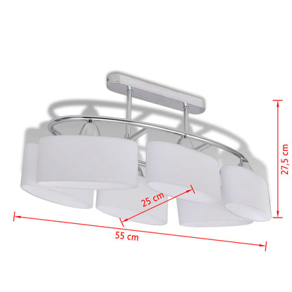 Lampada Da Soffitto Paralume Ellissoidale Vetro 6 Lampadine E14