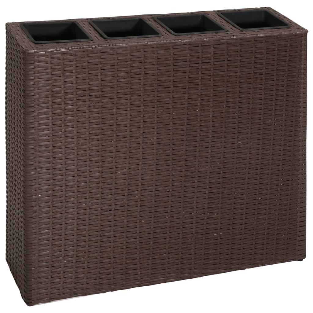 Letti Rialzati Da Giardino Con 4 Vasi 2 Pz In Polyrattan
