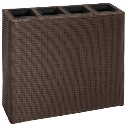 Letti Rialzati Da Giardino Con 4 Vasi 2 Pz In Polyrattan