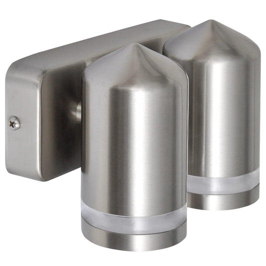 Lampada Led A Parete Acciaio Inox Con Testa A Cono