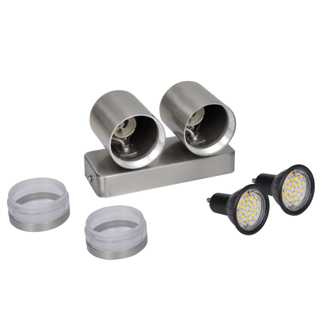 Lampada Led A Parete Acciaio Inox Con Testa A Cono