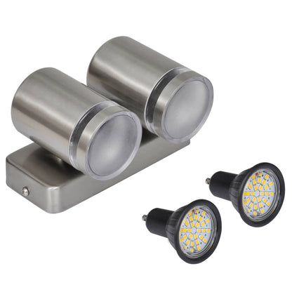Lampada Led A Parete Acciaio Inox Con Testa A Cono