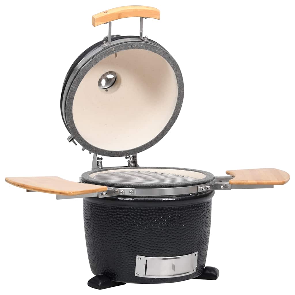 Kamado Griglia Barbecue Affumicatore In Ceramica 44 Cm Antracite