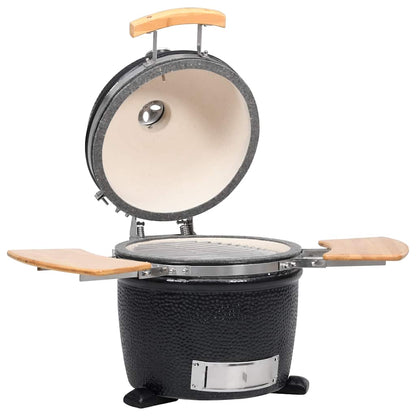 Kamado Griglia Barbecue Affumicatore In Ceramica 44 Cm Antracite