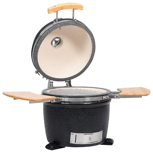 Kamado Griglia Barbecue Affumicatore In Ceramica 44 Cm Antracite