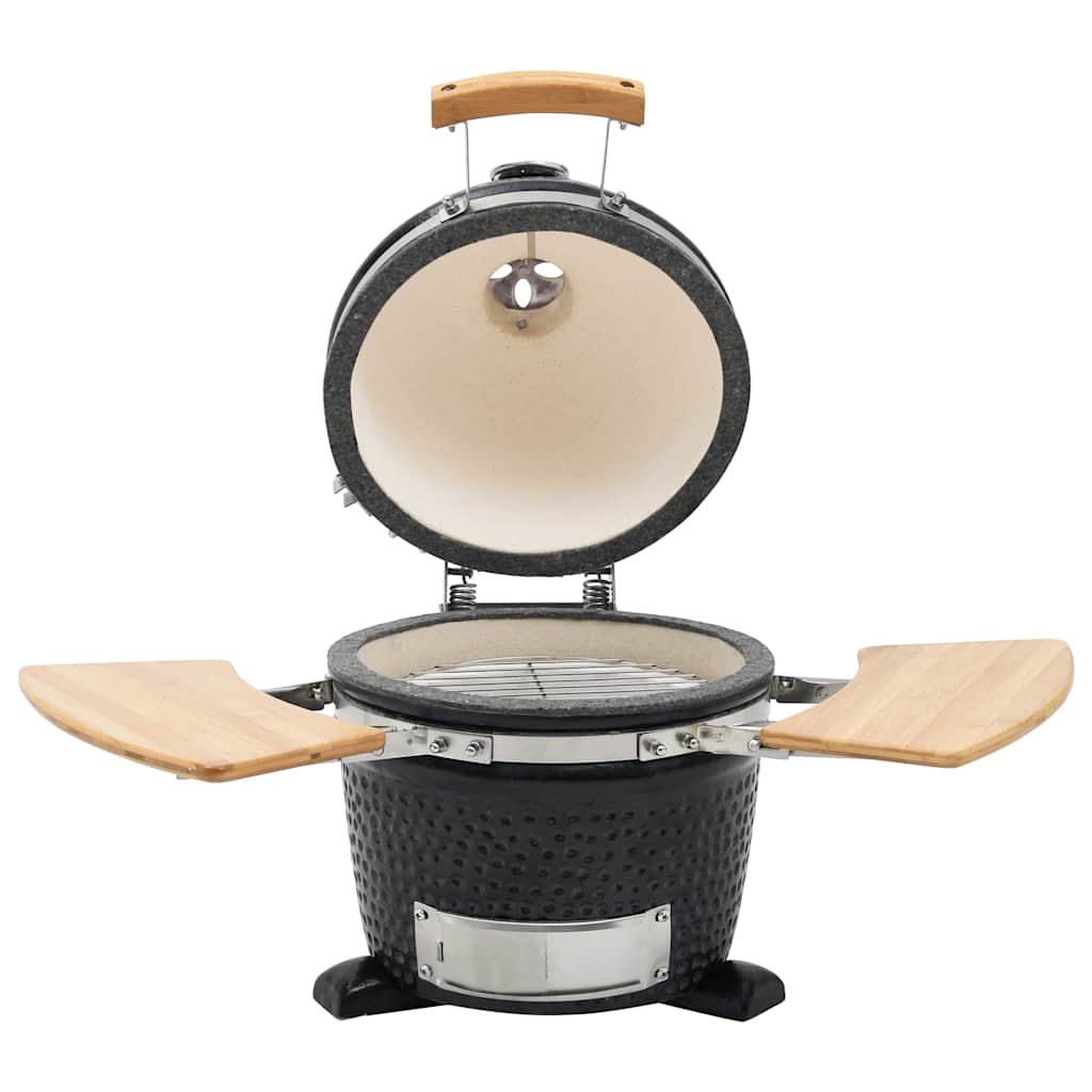 Kamado Griglia Barbecue Affumicatore In Ceramica 44 Cm Antracite