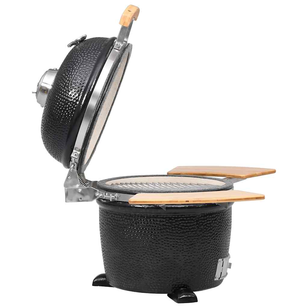 Kamado Griglia Barbecue Affumicatore In Ceramica 44 Cm Antracite