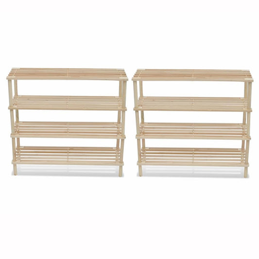 Scarpiere A 4 Livelli 2 Pz In Legno Massello Di Abete