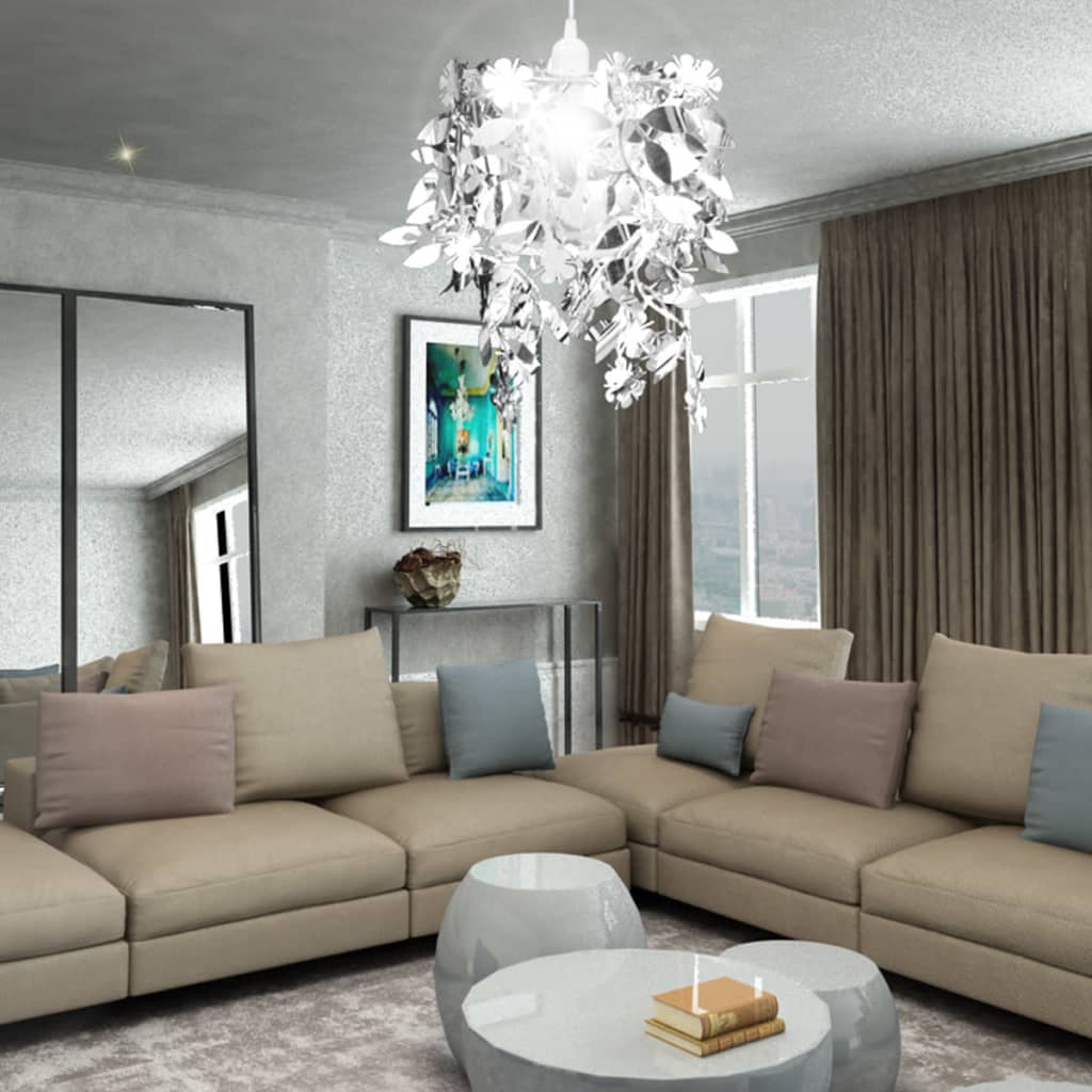 Lampadario Da Soffitto Foglie E Paillette 21,5 X 30 Cm