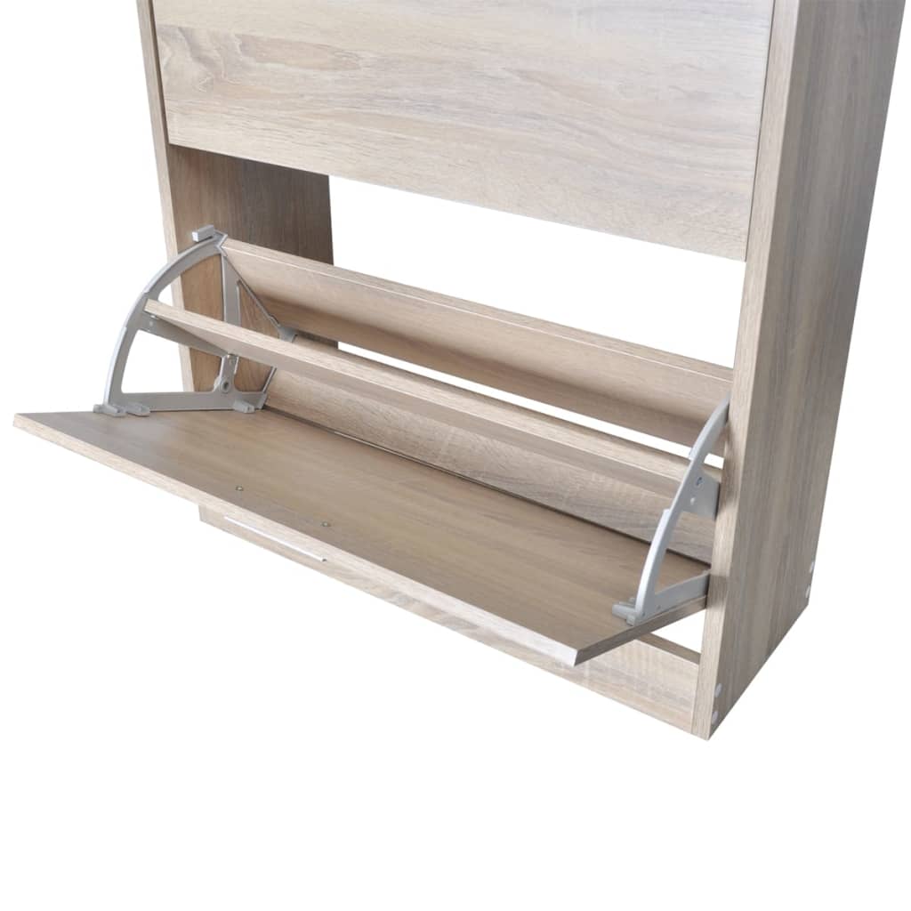 Scarpiera In Legno Effetto Con 2 Scomparti Rovere
