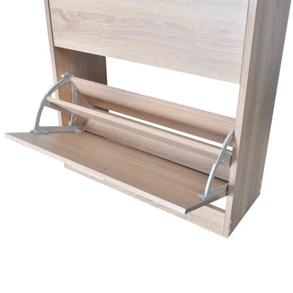 Scarpiera In Legno Effetto Con 2 Scomparti Rovere