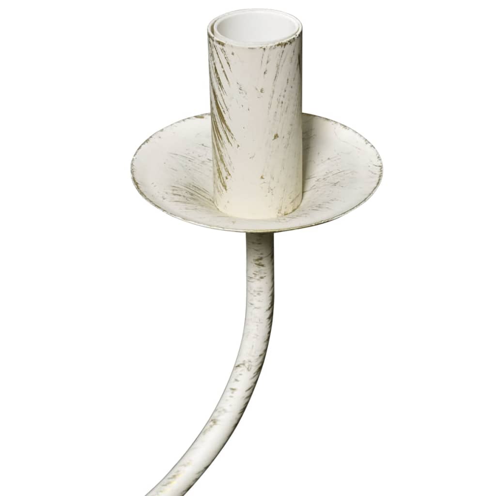 Lampadario Stile Antico Metallo 8 Lampadine E14 Bianco