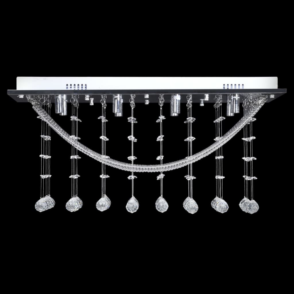 Lampada Da Soffitto Bianca Con Cristalli Di Vetro 8 X G9 29 Cm