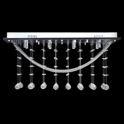 Lampada Da Soffitto Bianca Con Cristalli Di Vetro 8 X G9 29 Cm