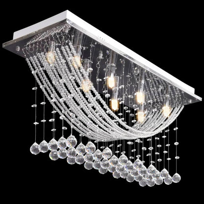 Lampada Da Soffitto Bianca Con Cristalli Di Vetro 8 X G9 29 Cm