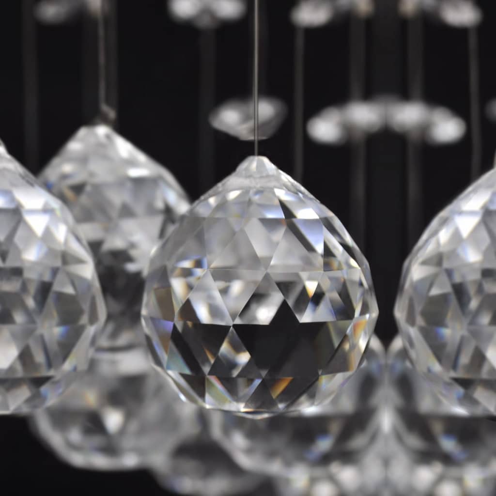 Lampada Da Soffitto Bianca Con Cristalli Di Vetro 8 X G9 29 Cm