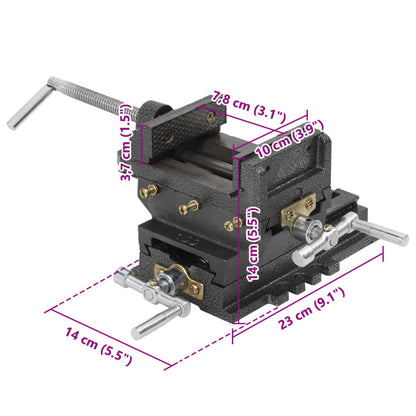 Morsa Manuale Con Slitta Trasversale Per Trapano A Colonna 78Mm