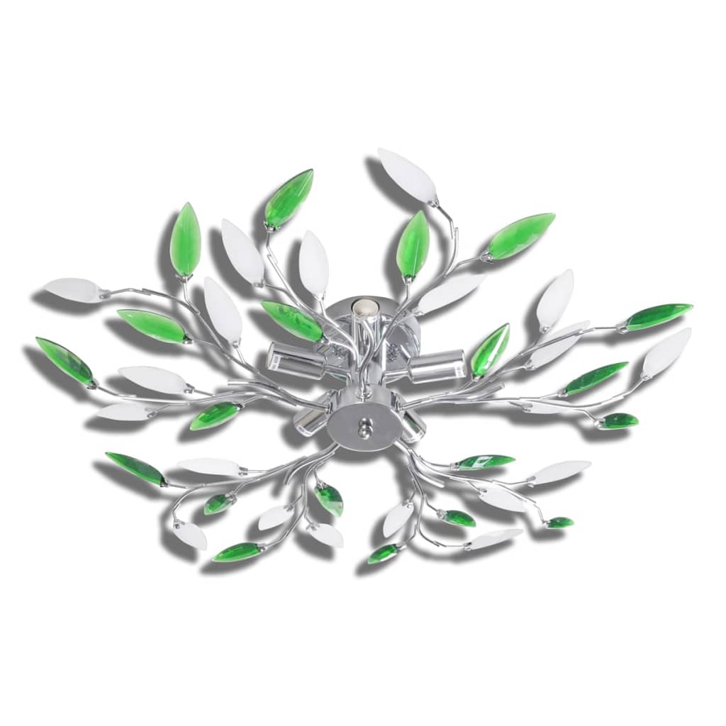 Lampada Da Soffitto E Bianco In Cristalli Acrilici 5 E14