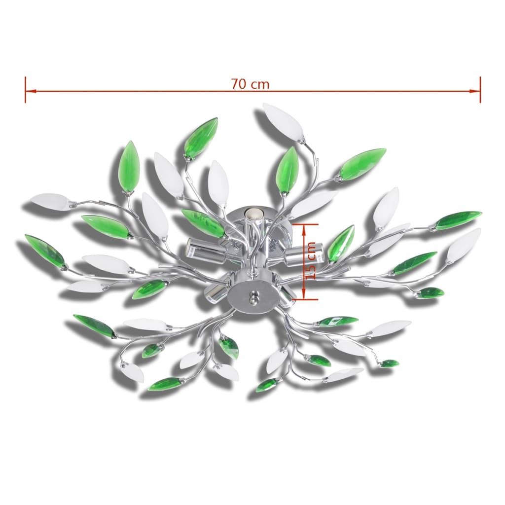 Lampada Da Soffitto E Bianco In Cristalli Acrilici 5 E14