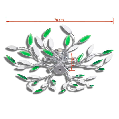 Lampada Da Soffitto E Bianco In Cristalli Acrilici 5 E14