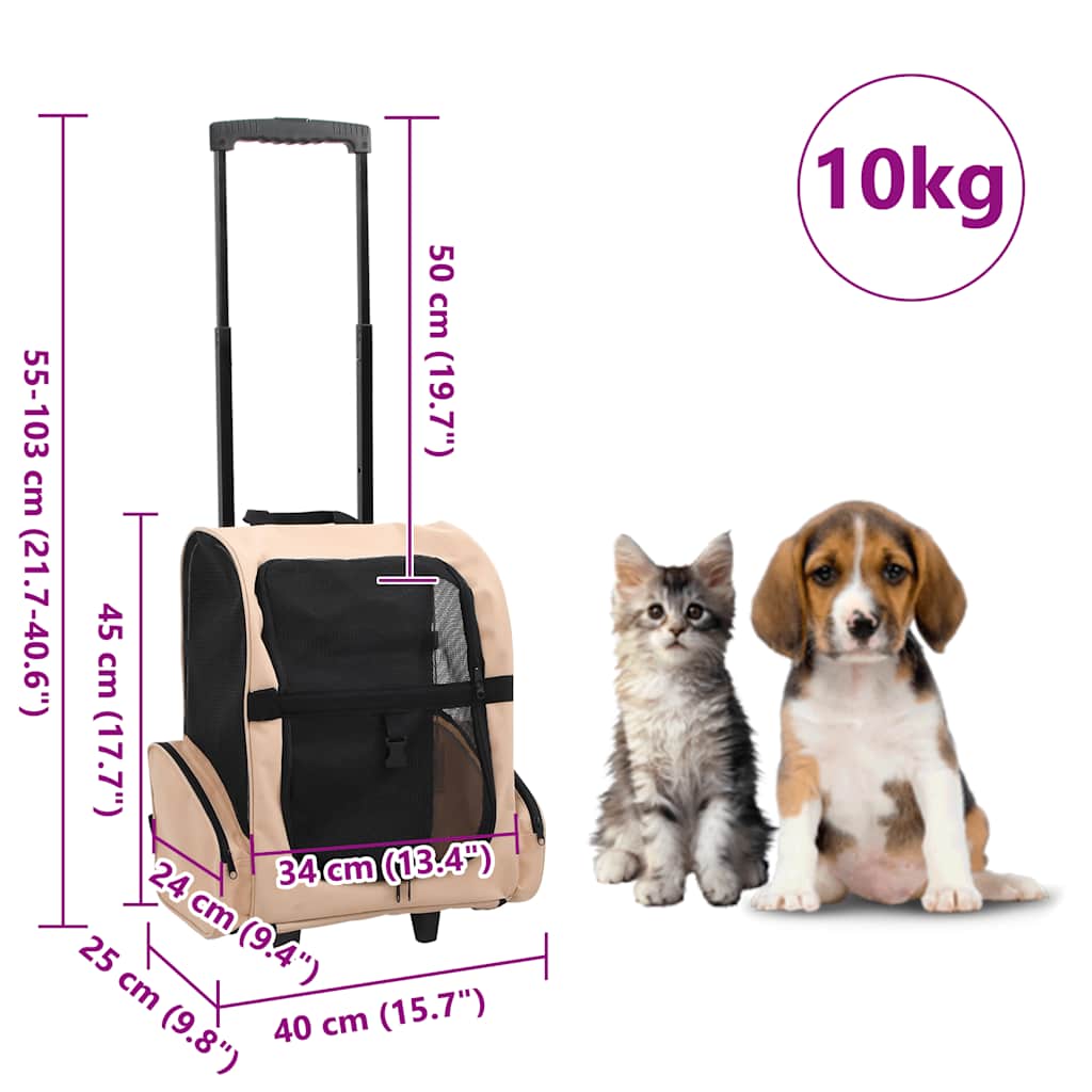 Trolley Trasportino Per Animali Pieghevole Multifunzione