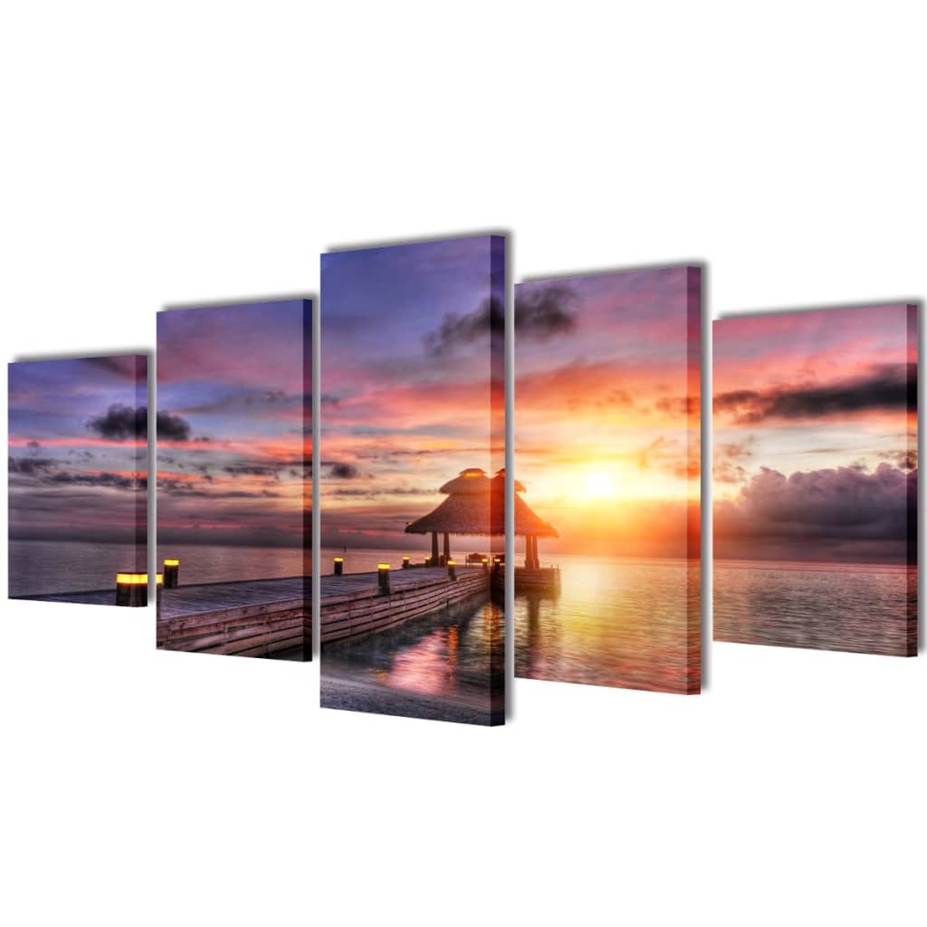 5 Pz Set Stampa Su Tela Da Muro La