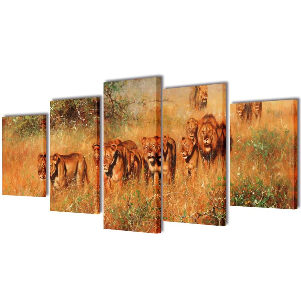 5 Pz Set Stampa Su Tela Da Muro La