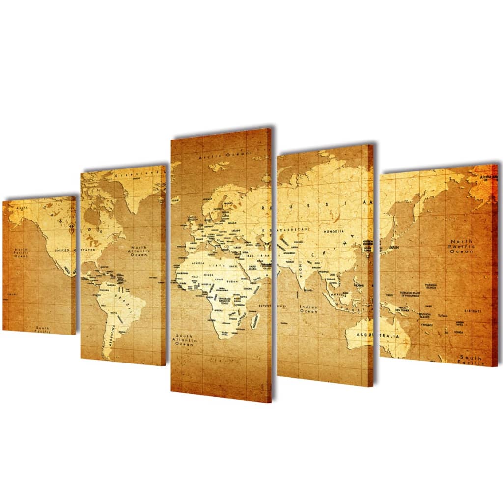 5 Pz Set Stampa Su Tela Da Muro La