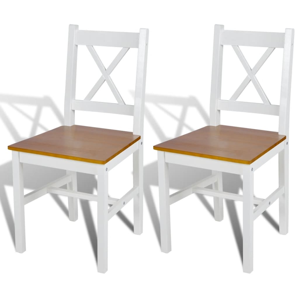 Sedie Da Pranzo 2 Pz In Legno Di Pino