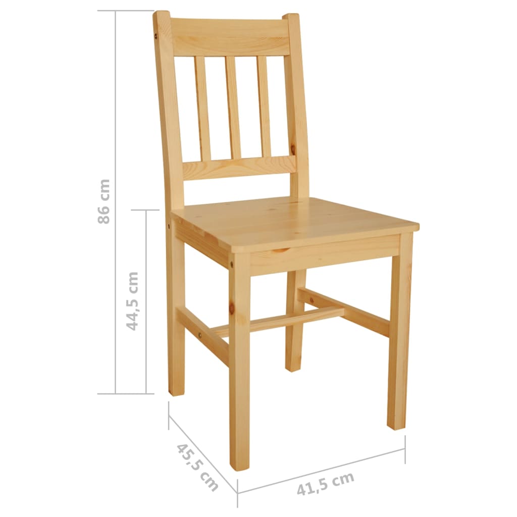 Sedie Da Pranzo 2 Pz In Legno Di Pino