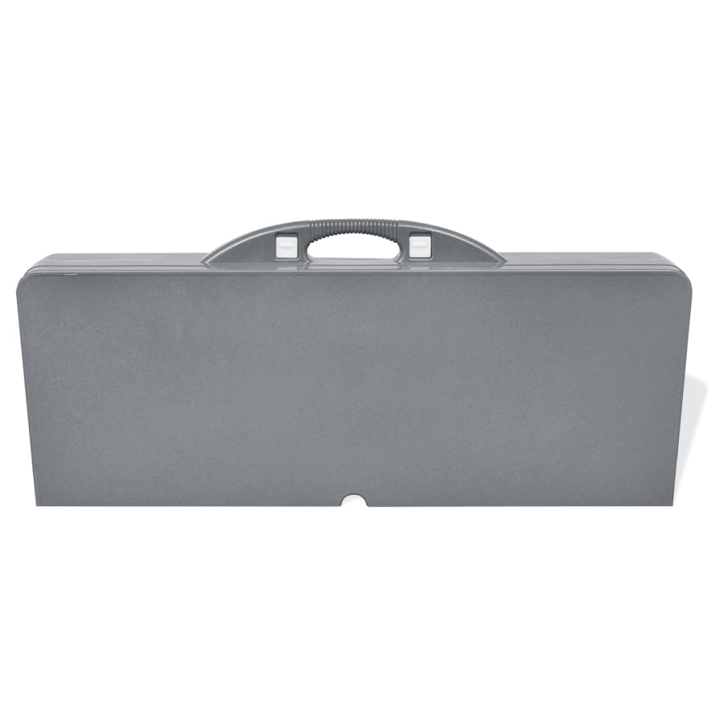 Set Tavolo Da Campeggio Con 4 Sedie In Alluminio Leggero Grigio