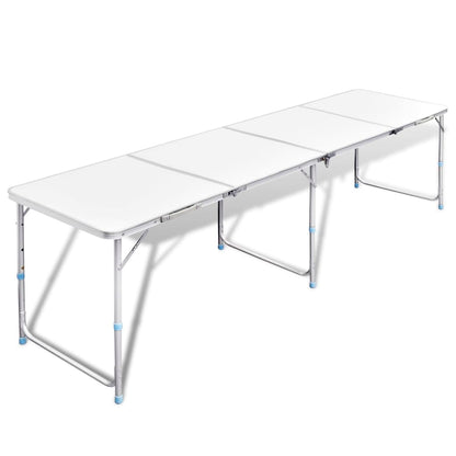 Set Tavolo Da Campeggio Pieghevole 4 Sedie Regolabile Bianco