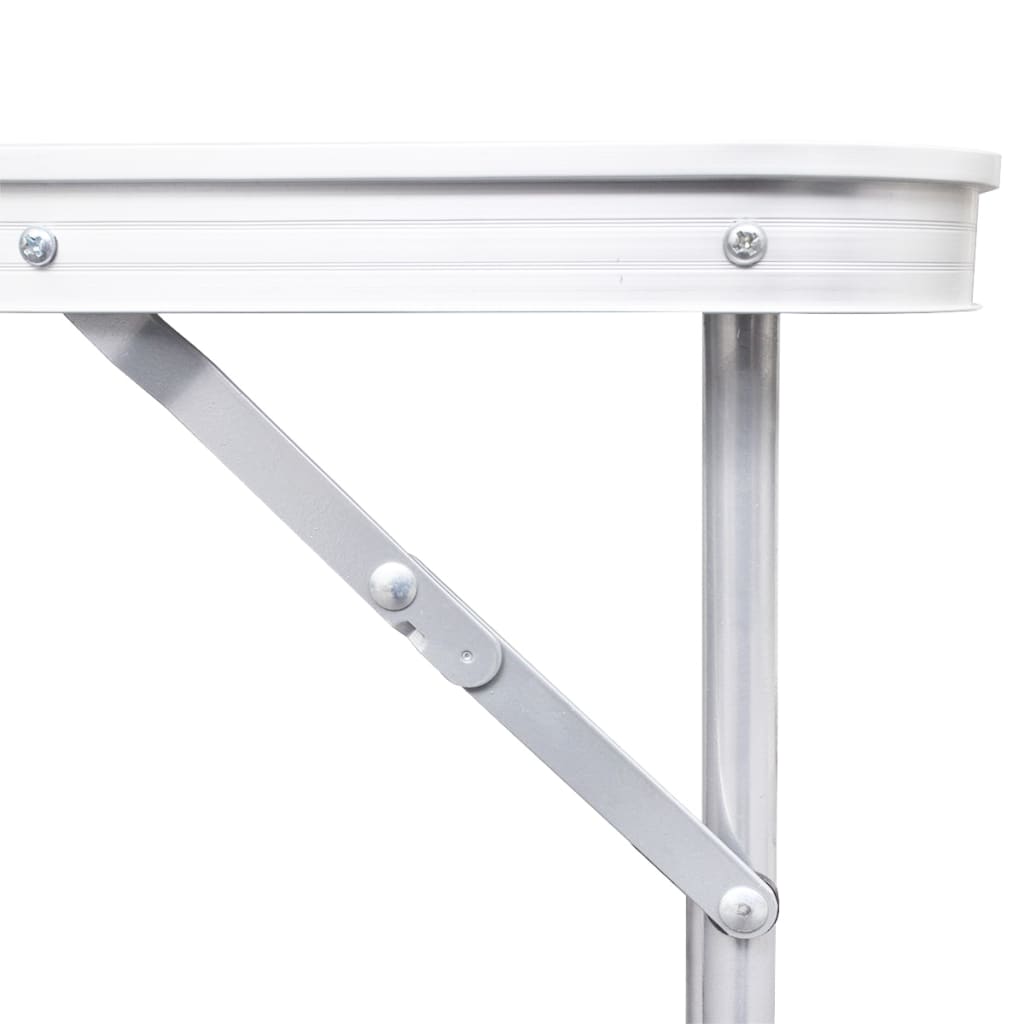 Set Tavolo Da Campeggio Pieghevole 4 Sedie Regolabile Bianco