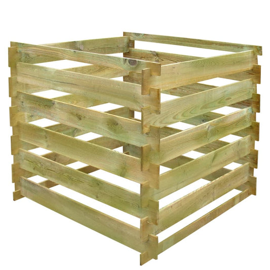 Bidone Per Compost A Doghe 0,54 M3 In Legno Quadrato
