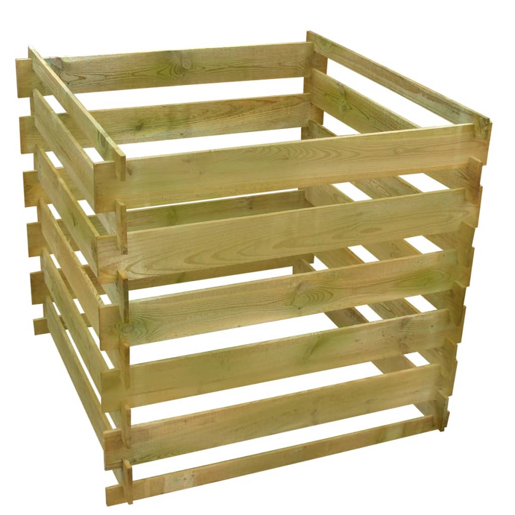 Bidone Per Compost A Doghe 0,54 M3 In Legno Quadrato