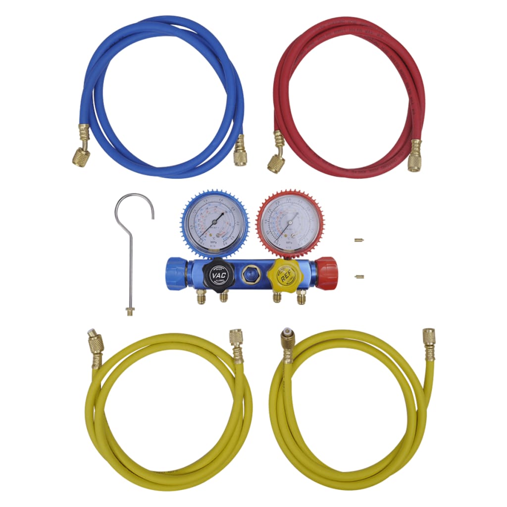 Set Manometro A 4 Vie Per Condizionatore D'aria Blu
