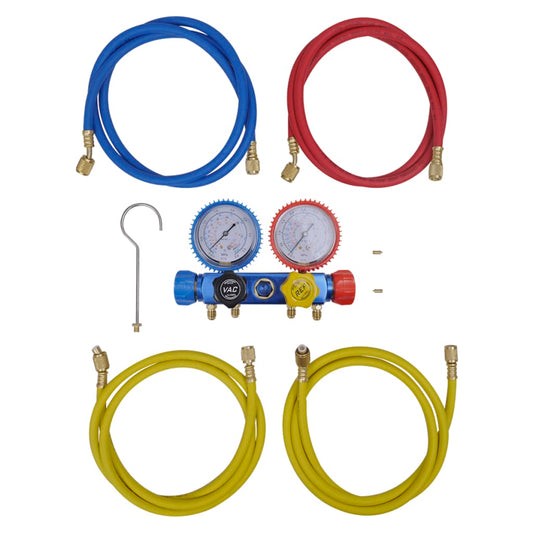 Set Manometro A 4 Vie Per Condizionatore D'aria Blu