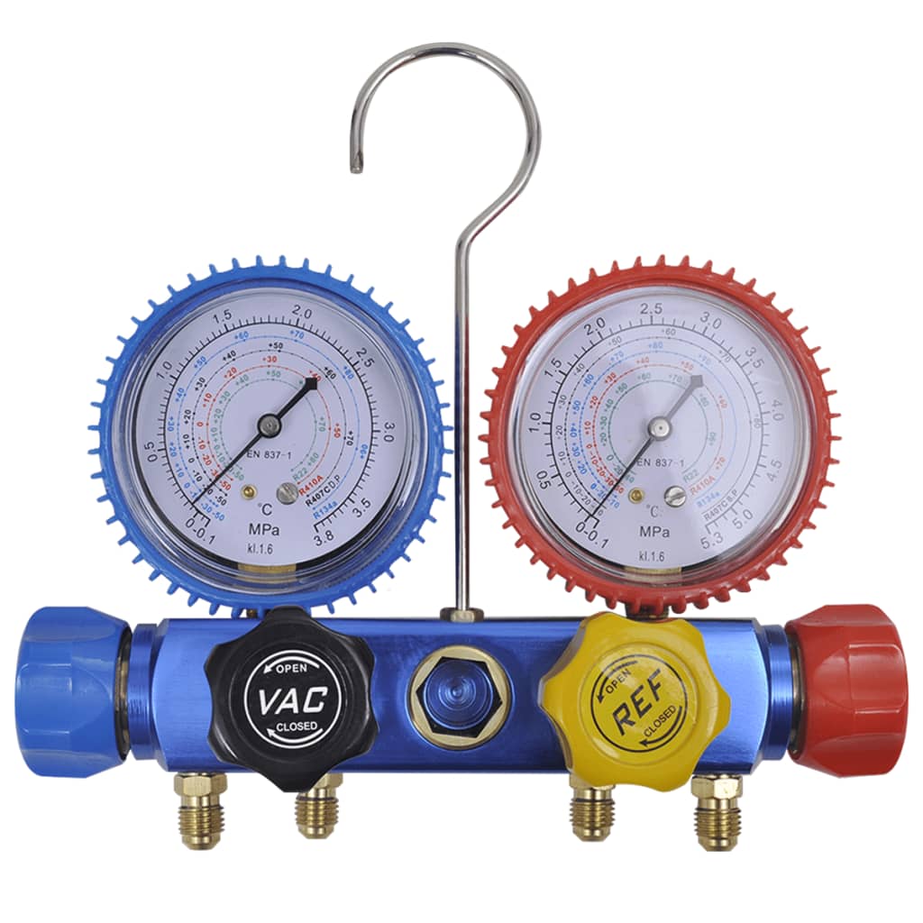 Set Manometro A 4 Vie Per Condizionatore D'aria Blu