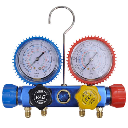 Set Manometro A 4 Vie Per Condizionatore D'aria Blu