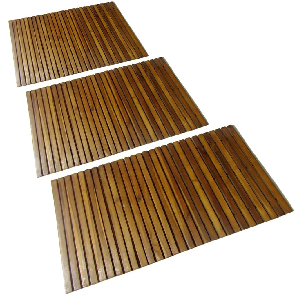Set 2 Pz Stuoia Per Bagno In Acacia