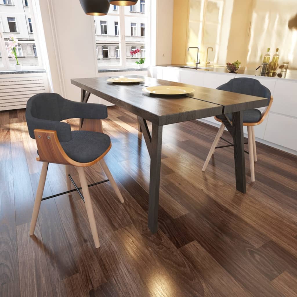 Sedie Da Pranzo 6 Pz In Legno Piegato E Tessuto